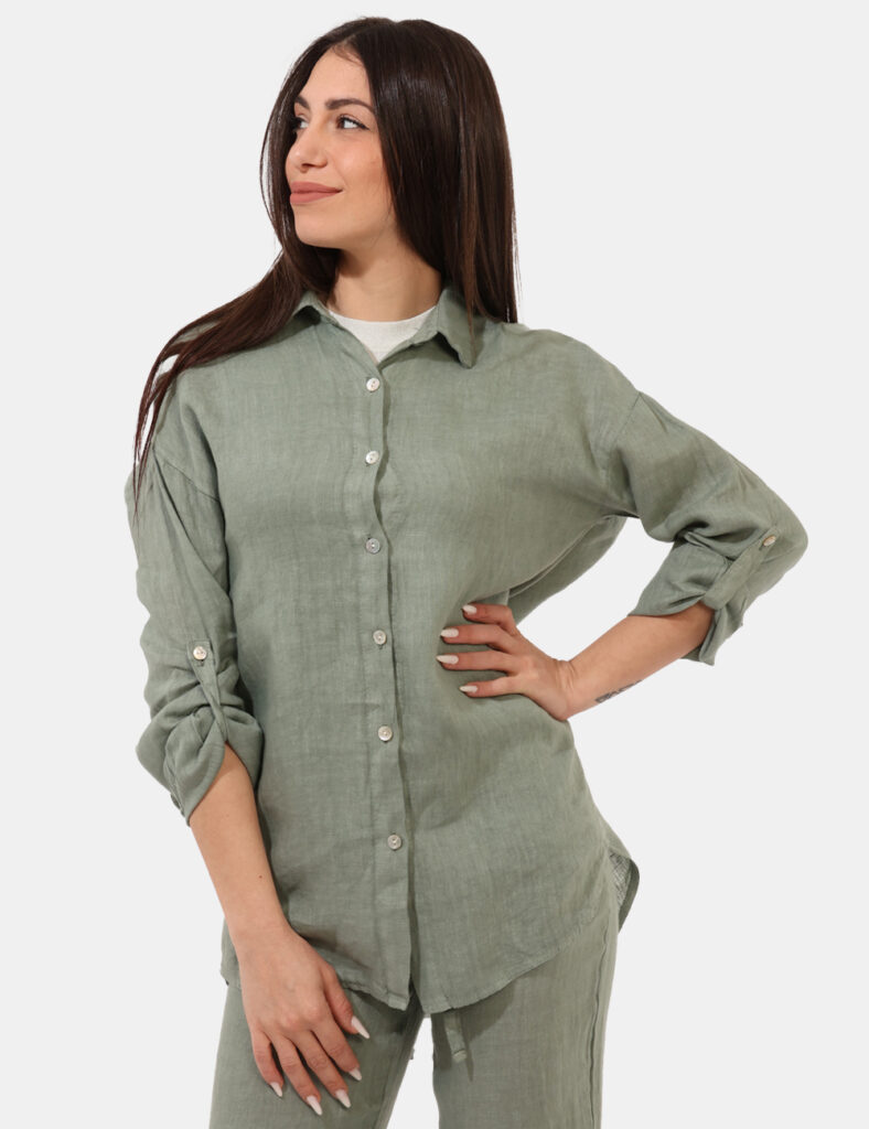 Camicia bluse elegante da donna scontata - Camicia Rue De Clerie Verde
