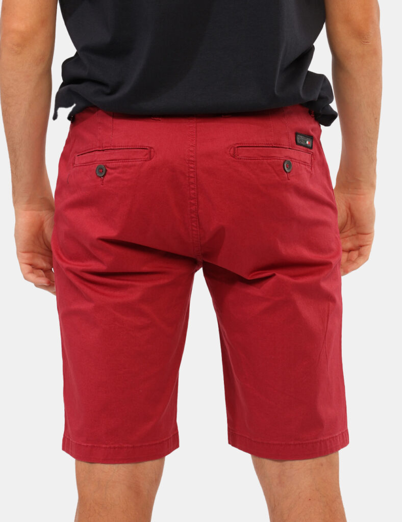 Bermuda Aeronautica Italiana Rosso - Bermuda in total corallo, con tasche a taglio trasversale sul fronte e tasche a fessura