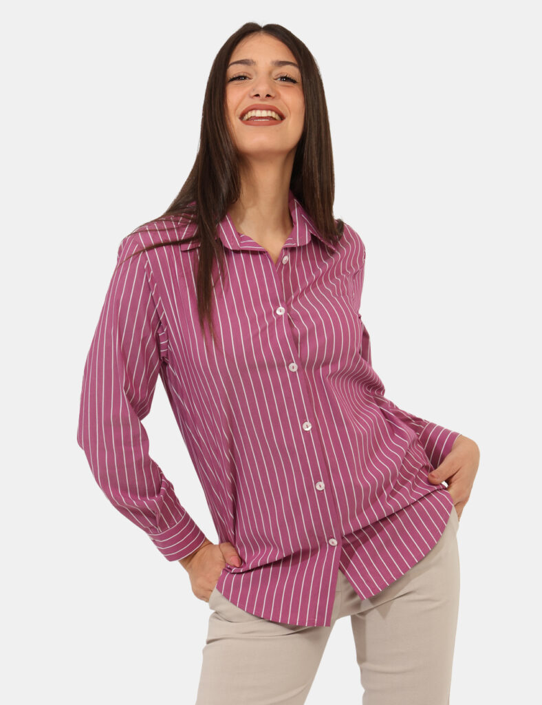 Camicia bluse elegante da donna scontata - Camicia Materica Rosa