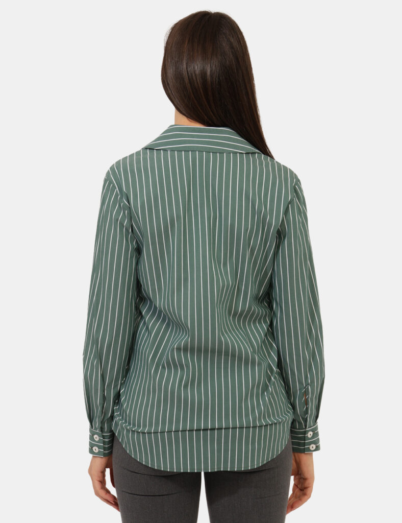 Camicia bluse elegante da donna scontata - Camicia Materica Verde