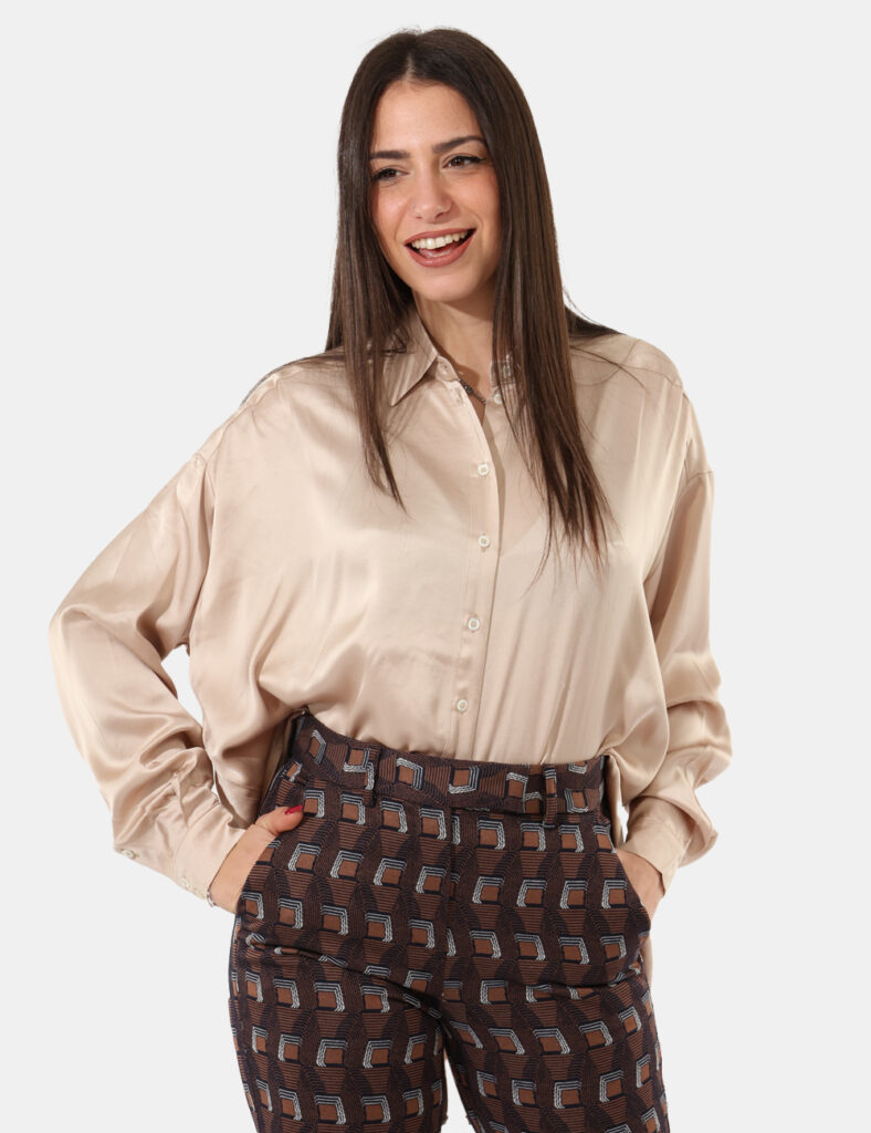 Camicia bluse elegante da donna scontata - Camicia Ottod'Ame Beige