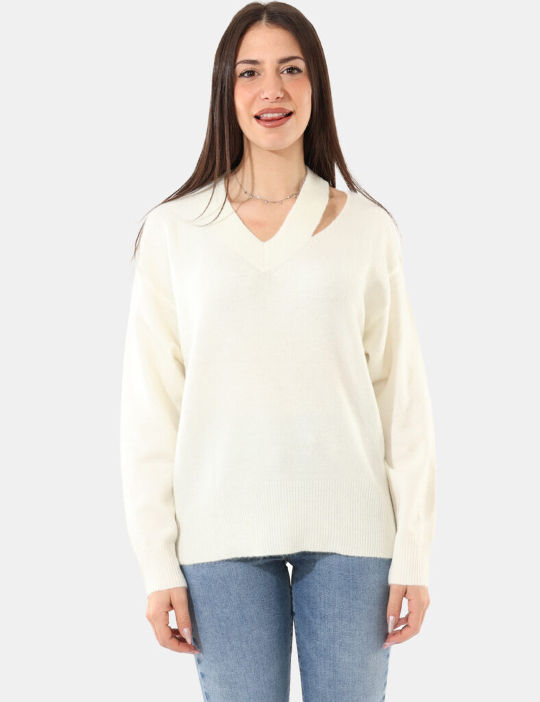 Maglione da donna invernale scontato - Maglione Rue De Clerie Panna