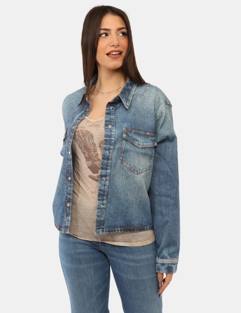 Camicia bluse elegante da donna scontata - Camicia Guess Blu