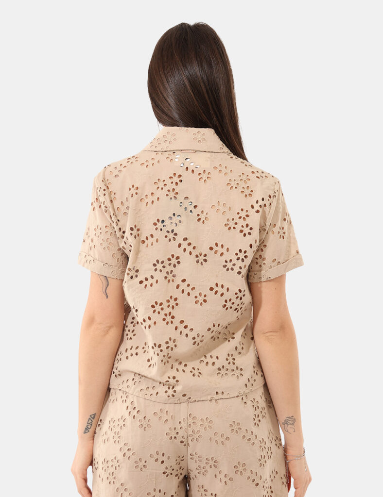 Camicia bluse elegante da donna scontata - Camicia Denny Rose Beige tg.S