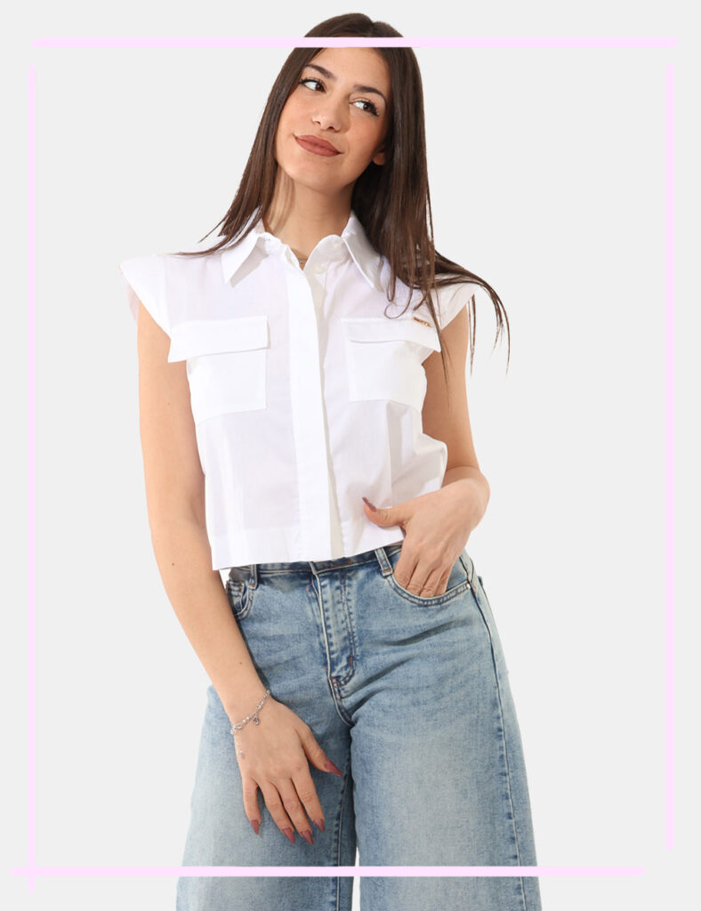 Camicia bluse elegante da donna scontata - Top Denny Rose Bianco tg.S