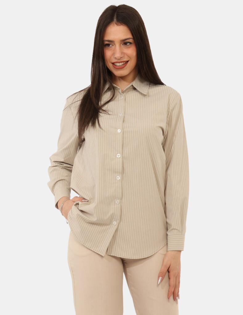 Camicia Materica Beige