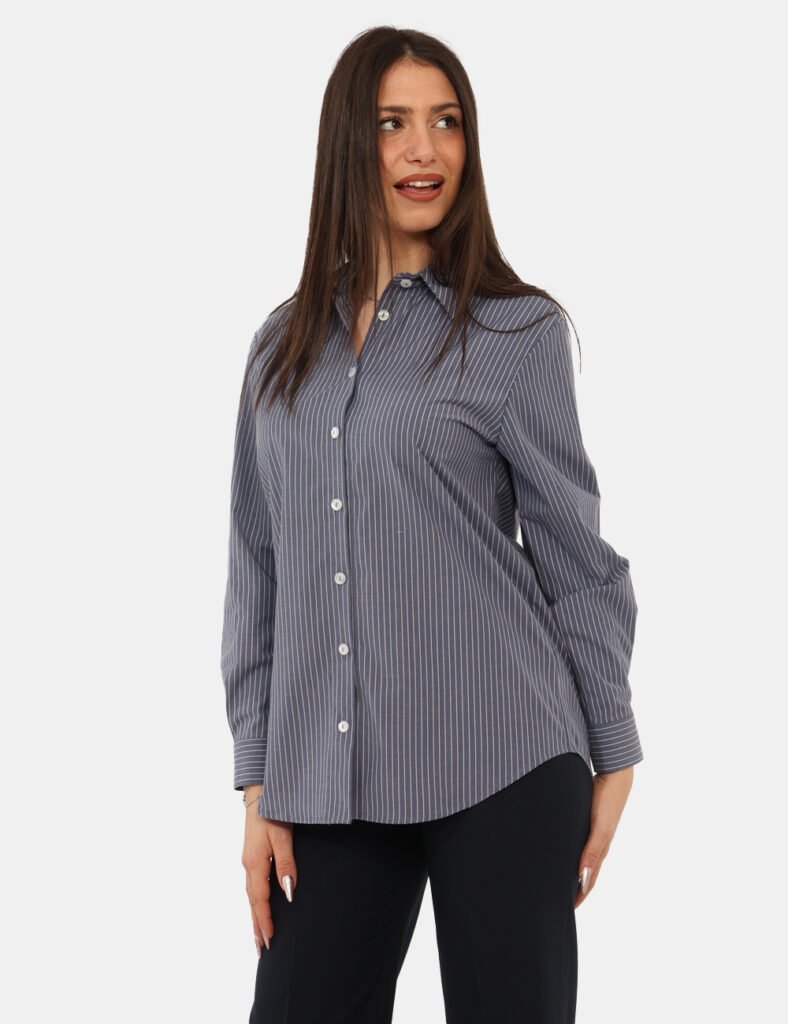 Camicia Materica Blu