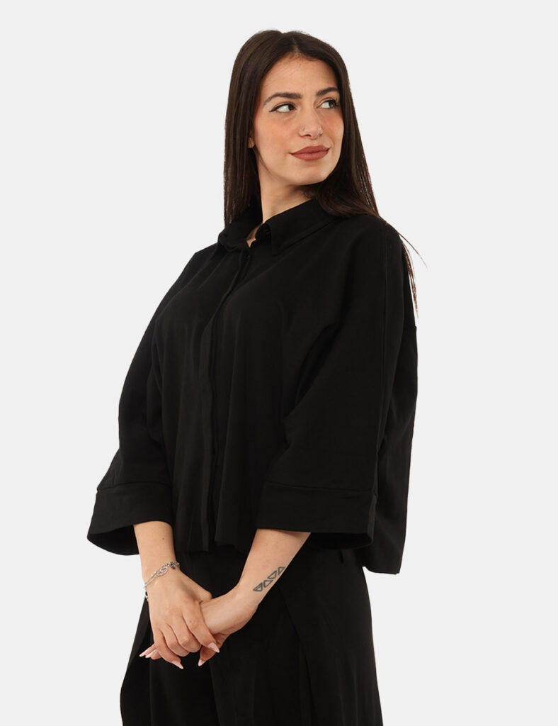 Camicia bluse elegante da donna scontata - Camicia Via Delle Rose Nera