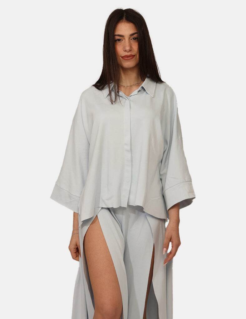 Camicia bluse elegante da donna scontata - Camicia Via Delle Rose Azzurra
