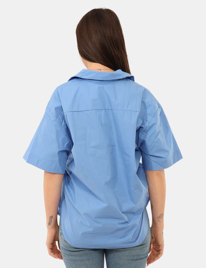 Camicia bluse elegante da donna scontata - Camicia Via Delle Rose Azzurro