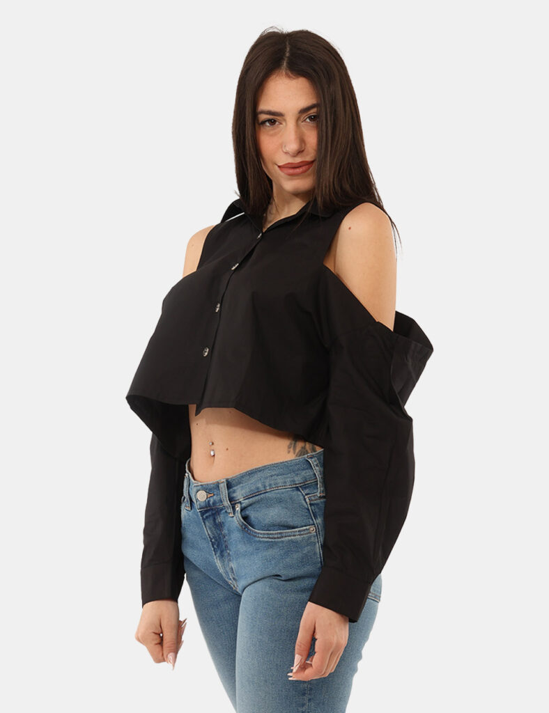 Camicia bluse elegante da donna scontata - Camicia Via Delle Rose Nera