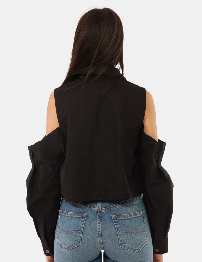 Camicia bluse elegante da donna scontata - Camicia Via Delle Rose Nera