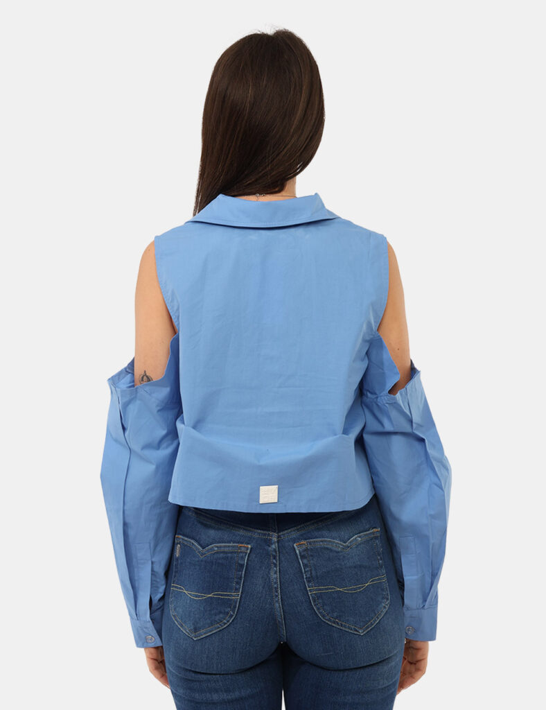 Camicia bluse elegante da donna scontata - Camicia Via Delle Rose Azzurra