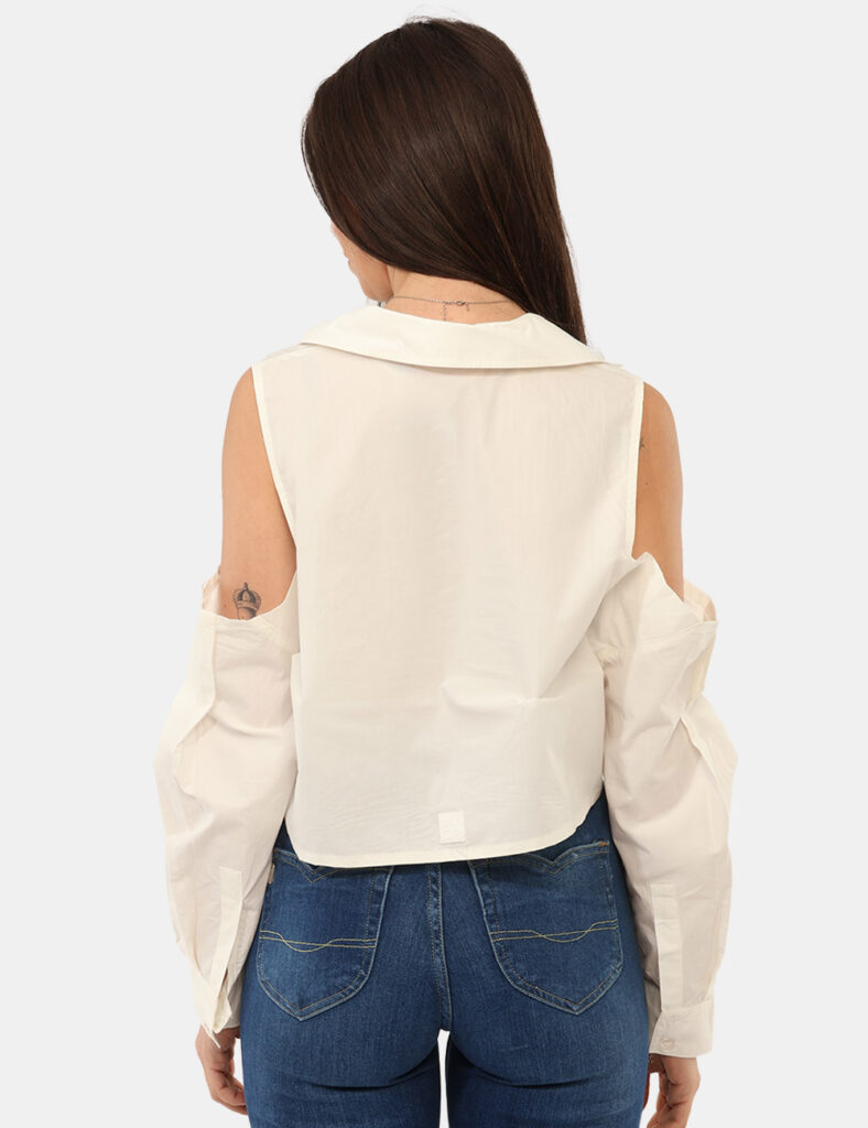 Camicia bluse elegante da donna scontata - Camicia Via Delle Rose Bianca